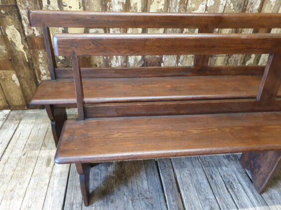 pair of wooden church pews seating occasional chairs