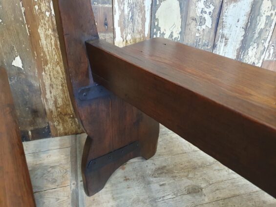 pair of wooden church pews seating occasional chairs