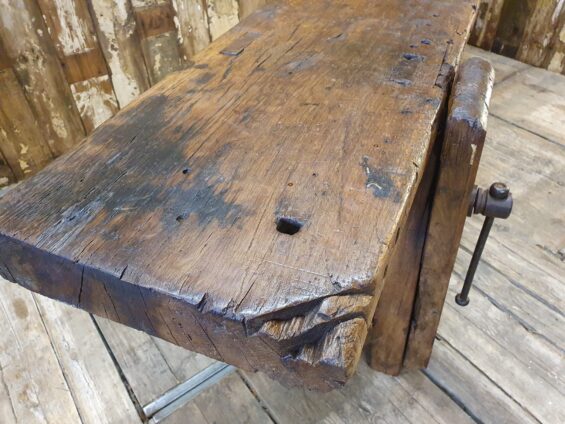 wooden workbench vice furniture tables industrial