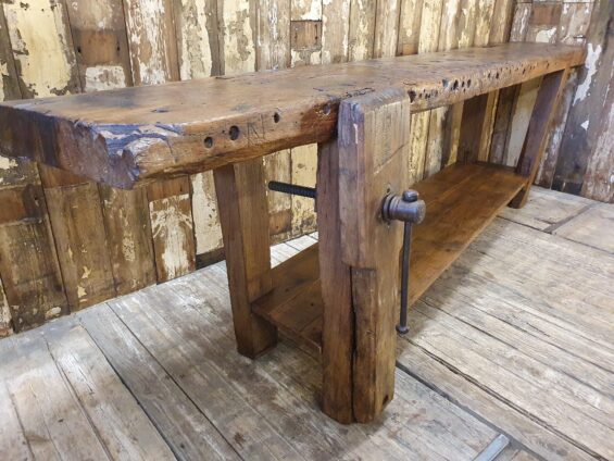 wooden workbench vice furniture tables industrial