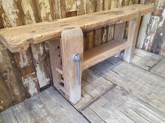 wooden carpenters workbench vice furniture tables industrial