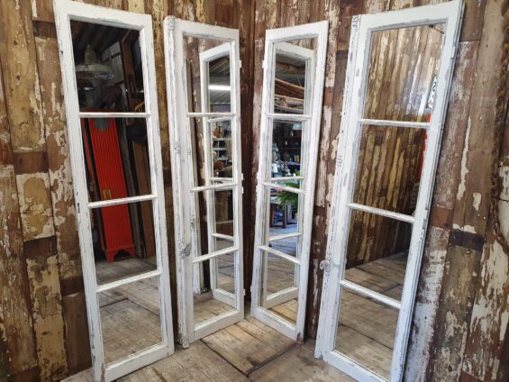 wooden window mirror garden