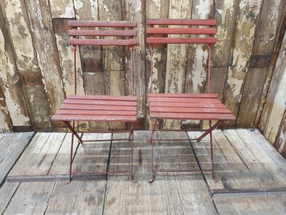 wood metal folding bistro chairs garden furniture occasional chairs