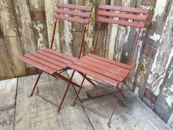 wood metal folding bistro chairs garden furniture occasional chairs