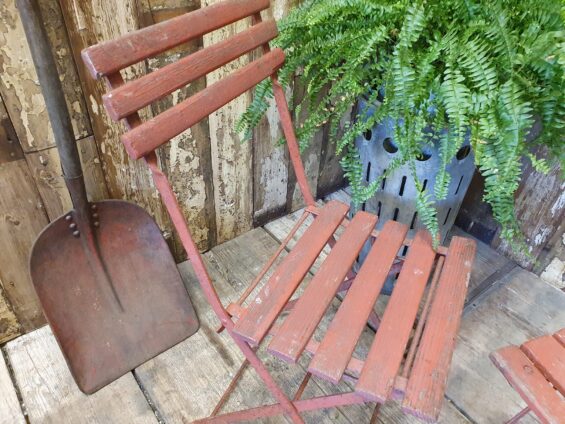 wood metal folding bistro chairs garden furniture occasional chairs