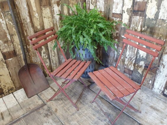 wood metal folding bistro chairs garden furniture occasional chairs