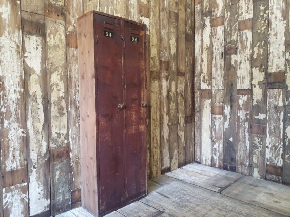 wooden double lockers furniture storage