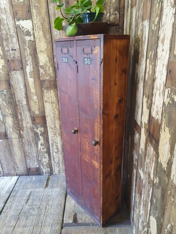 wooden double lockers furniture storage