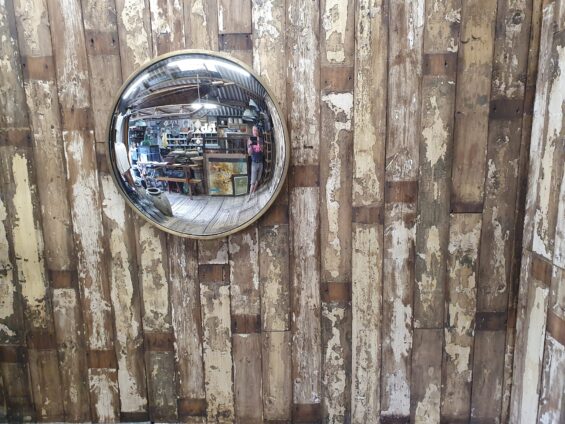 brass round convex mirror mirrors