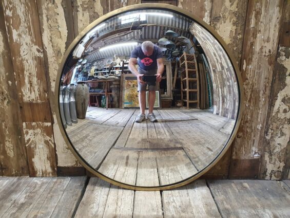 brass round convex mirror mirrors