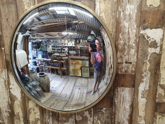 brass round convex mirror mirrors