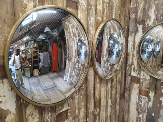 brass round convex mirror mirrors