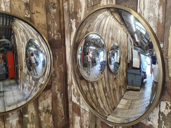 brass round convex mirror mirrors