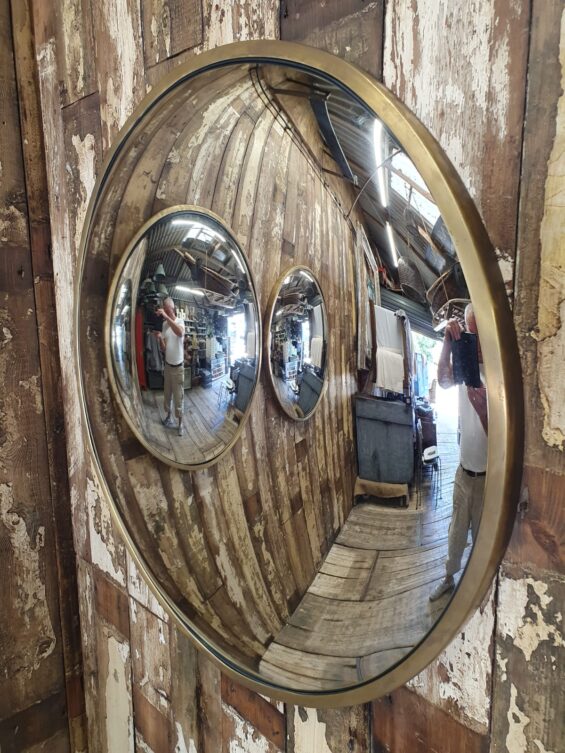 brass round convex mirror mirrors