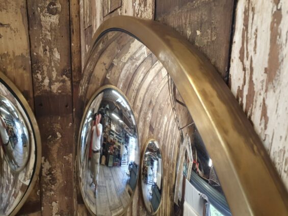 brass round convex mirror mirrors