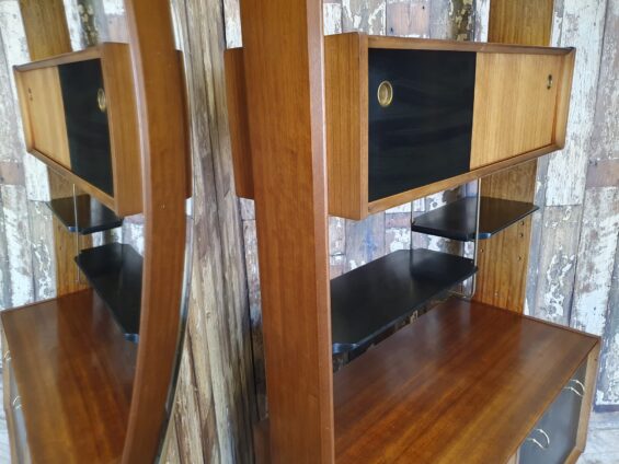 teak ebonised room divider furniture storage cupboards and cabinets