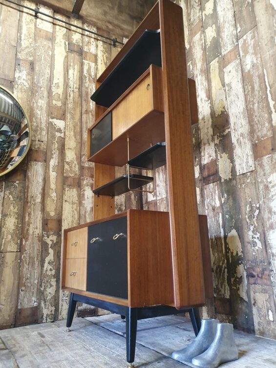 teak ebonised room divider furniture storage cupboards and cabinets