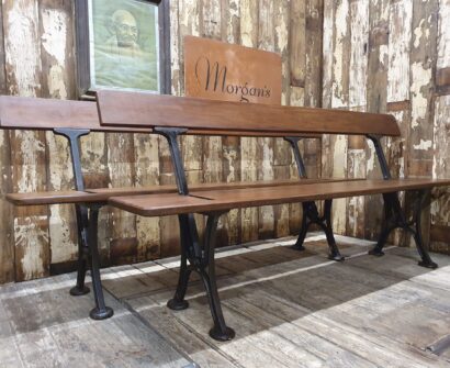 pine and cast iron reversible tram benches seating occasional chairs garden furniture