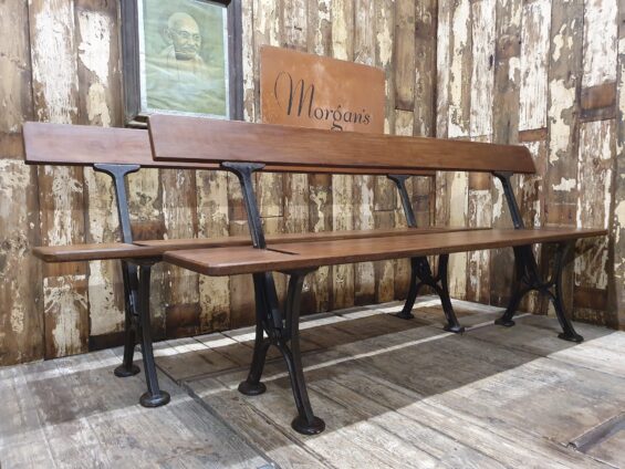 pine and cast iron reversible tram benches seating occasional chairs garden furniture