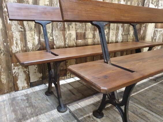 pine and cast iron reversible tram benches seating occasional chairs garden furniture