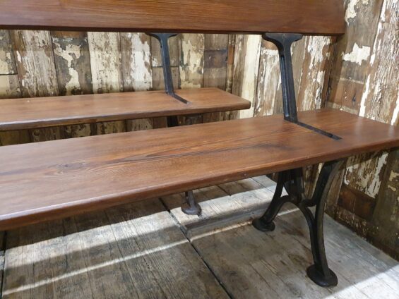 pine and cast iron reversible tram benches seating occasional chairs garden furniture