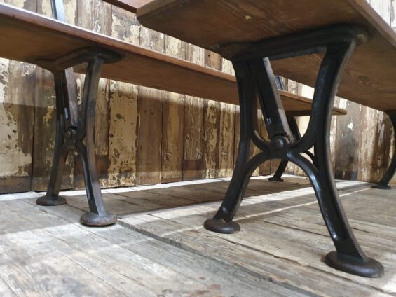 pine and cast iron reversible tram benches seating occasional chairs garden furniture