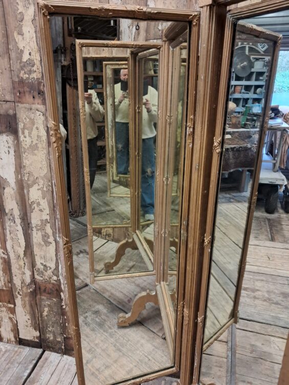 gilt triple floor standing mirror mirrors