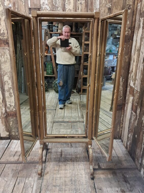 gilt triple floor standing mirror mirrors