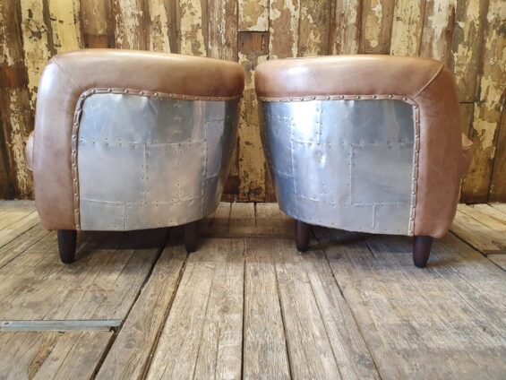 leather aluminium tub chairs seating armchair