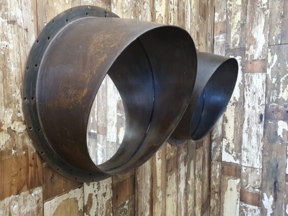 metal round mirrors industrial garden