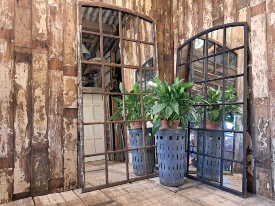 cast iron factory window mirrors industrial garden