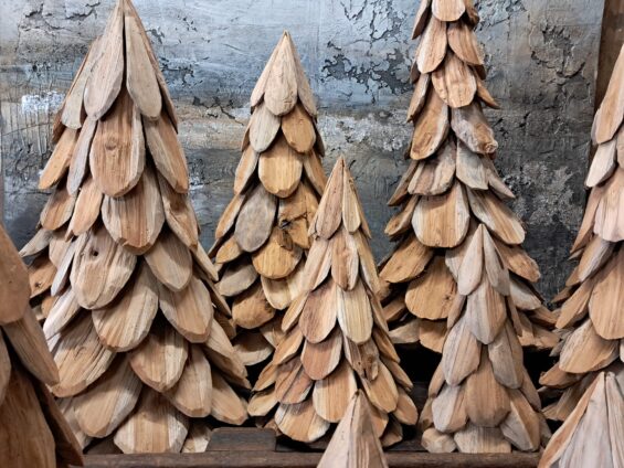 wooden teak christmas tree decorative homewares garden