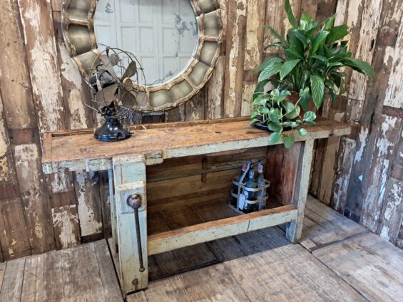 wooden workbench vice furniture tables industrial