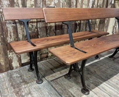 pine and cast iron reversible tram benches seating occasional chairs garden furniture