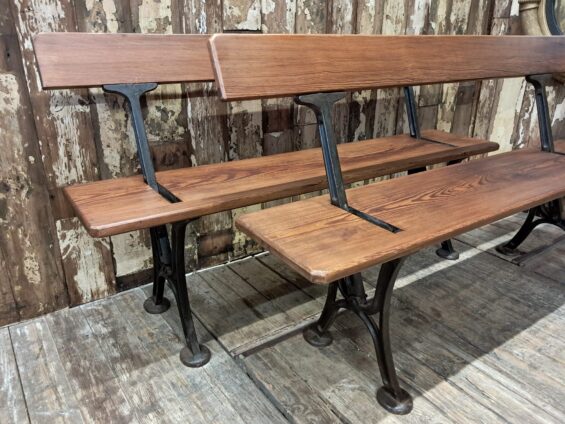 pine and cast iron reversible tram benches seating occasional chairs garden furniture