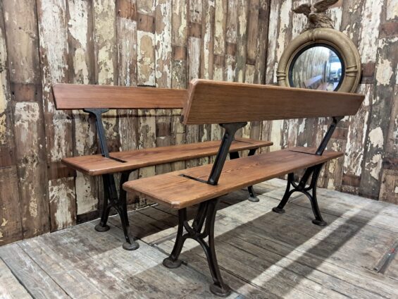 pine and cast iron reversible tram benches seating occasional chairs garden furniture