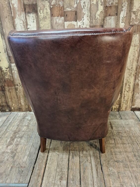 vintage lambs leather wing back club armchair seating armchairs