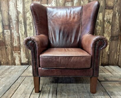 vintage lambs leather wing back club armchair seating armchairs