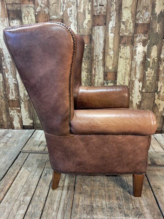 vintage lambs leather wing back club armchair seating armchairs