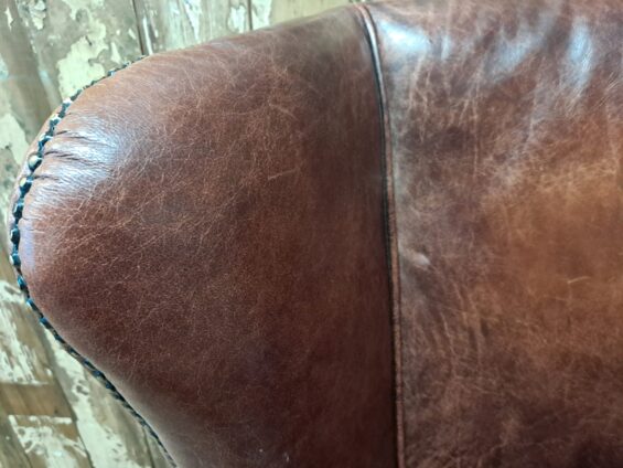 vintage lambs leather wing back club armchair seating armchairs