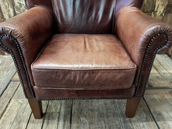 vintage lambs leather wing back club armchair seating armchairs