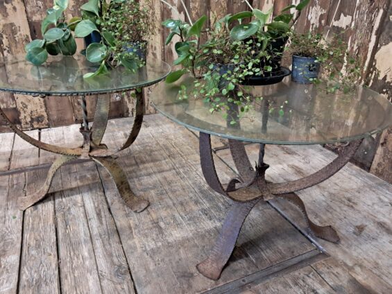 antique steel frame glass top tables furniture garden