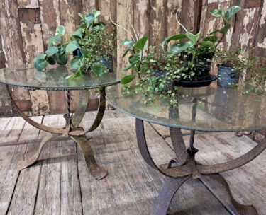 antique steel frame glass top tables furniture garden