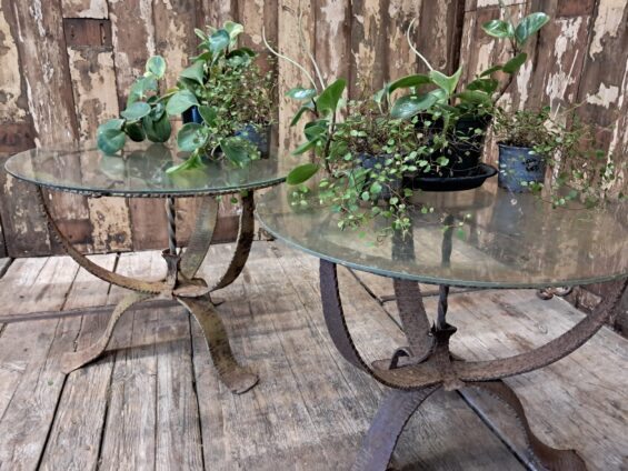 antique steel frame glass top tables furniture garden