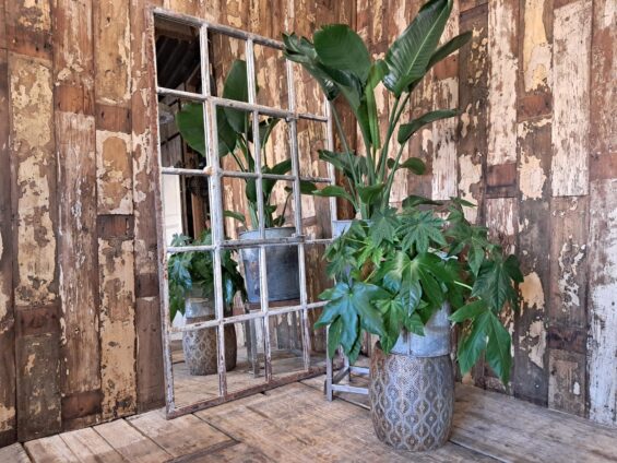 cast iron factory window mirrors garden