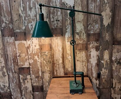 metal industrial anglepoise table lamp lighting