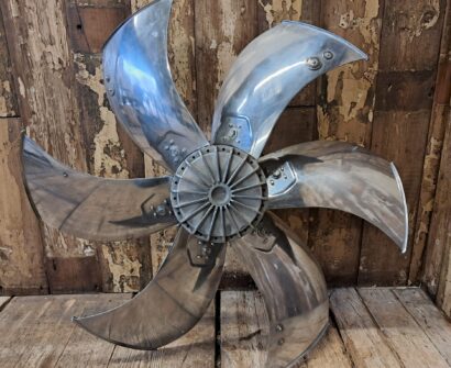 polished aluminium fan blade decorative homewares art