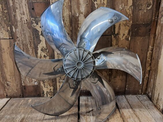 polished aluminium fan blade decorative homewares art