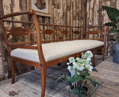 flame birch 19th century bench upholstered seating occasional chairs