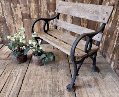 cast iron oak bench garden furniture